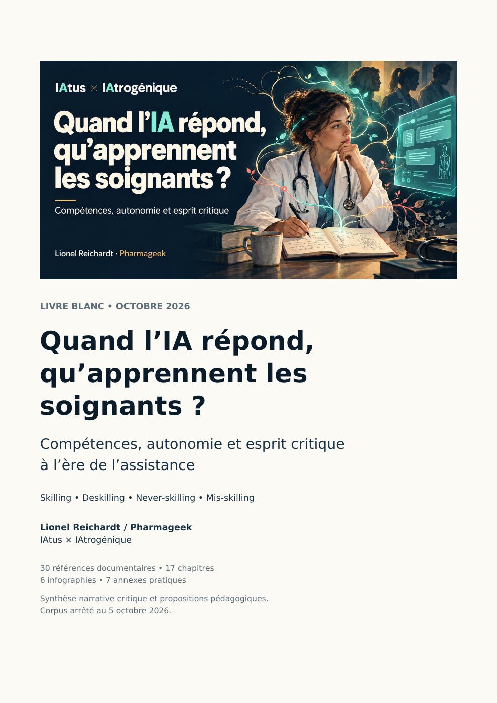 Couverture : IA et compétences des soignants — Quand l’IA répond, qu’apprennent-ils ?