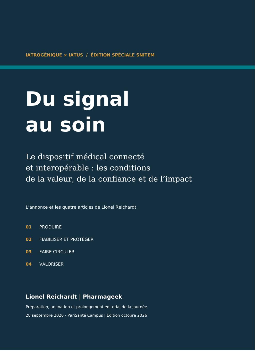 Couverture : Du signal au soin — Les publications de la journée SNITEM